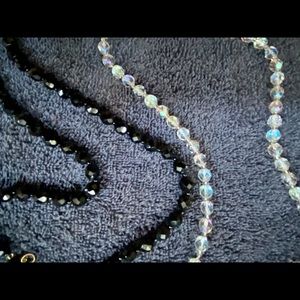 2  15” long glass necklaces